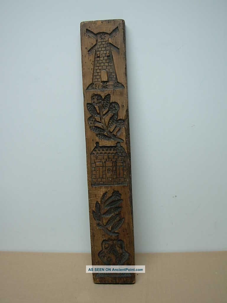 Antique Dutch Wood Carved Spekulazien Folk Art 4.  25 