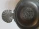 Antique English Crest Sommelier Wine Tasting Cup Pewter Scallop Shell Handle Metalware photo 2