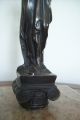 Greek Revival Candleholder - Bronze Figure - Late 19th Century Metalware photo 4