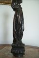 Greek Revival Candleholder - Bronze Figure - Late 19th Century Metalware photo 6