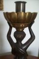 Greek Revival Candleholder - Bronze Figure - Late 19th Century Metalware photo 7