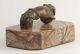 Antique 19th Century Bronze Hand On Ball Sculpture On Stone Stand – Detail Metalware photo 5