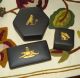 Vintage Wedgwood Black Bisque Jasperware Basalt Box Gold Gilt Egyptian Alligator Boxes photo 8