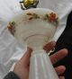 Antique Bristol Glass Oil Lamp Hand Painted Flowers Pontil Mark 11 