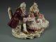 Large Antique German Volkstedt Dresden Lace & Gilt Lady Man Chess Group Figurine Figurines photo 6