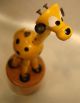 Vintage Miniature Handcarved Wood Handpainted Giraffe Push Puppet Made In Italy Carved Figures photo 3