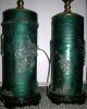 1950 ' S Antique 2 Rare Metal Wall Paper Roll Art Lamps Vintage Mid Century Lamps photo 1