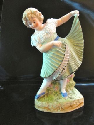 Heubach 12635 German Porcelain 1910 Dancing Girl Rare 6 1/2 