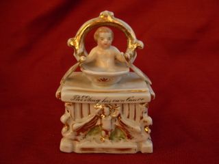 Antique,  German Porcelain Figural Match Holder Box.  Early 20th Century photo
