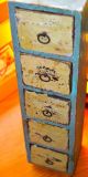 Antique /vintage Wooden Spice Box With 5 Drawers.  Old Paint.  Patina. Boxes photo 4