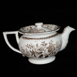 Early Transfer Printed Staffordshire Toy Teapot Dresden Flowers Minton 1825 photo