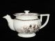 Early Transfer Printed Staffordshire Toy Teapot Dresden Flowers Minton 1825 Teapots & Tea Sets photo 3