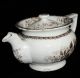 Early Transfer Printed Staffordshire Toy Teapot Dresden Flowers Minton 1825 Teapots & Tea Sets photo 7
