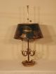 Huge Vintage Antique French Horn Brass Bouillotte Chinoiserie Decorated Lamp Lamps photo 11