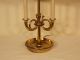 Huge Vintage Antique French Horn Brass Bouillotte Chinoiserie Decorated Lamp Lamps photo 1