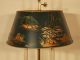 Huge Vintage Antique French Horn Brass Bouillotte Chinoiserie Decorated Lamp Lamps photo 2