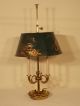 Huge Vintage Antique French Horn Brass Bouillotte Chinoiserie Decorated Lamp Lamps photo 7