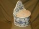 Antique Vintage Made In Germany Salt Box With Painted Wood Lid Crocks photo 2