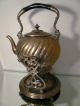 Antique Gerhardi & Co Brass Spirit Kettle Swivel Teapot With Stand And Warmer Metalware photo 9