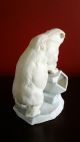 Antique German Russian Fine Bisque Porcelain Polar Bear Match Holder Marked Figurines photo 2