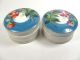 Old Paris Porcelain Dresser Set,  Pin Tray,  Ring Tree,  French Blue,  Vanity Jars Other photo 1