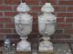 Antique Mid Century Modern Marble Lamps Huge Urn Vases 42 