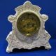 Victorian Waterbury Parlor Clock Porcelain Ornate Face Beveled Glass Clocks photo 1