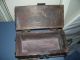 Antique Hand Carved Tramp Art Box With Wrought Iron Hinges,  Handles,  & Closure Boxes photo 3