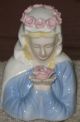 Porcelain Figure Of Mary With Pink Rose In Great Present Figurines photo 1