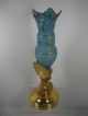 1881 Wilcox Figural Moth Stem Epergne W/ Blue Glass Butterfly Enamel Vase 2992 Vases & Urns photo 3