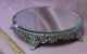 Antique Beveled Mirror Silver Plateau Tray Ornate Detail Mirrors photo 4