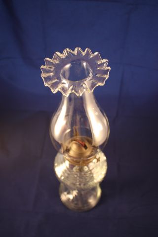 Antique Oil Kerosene Lamp Eagle Burner Rare Pie Crust Chemney Glass photo