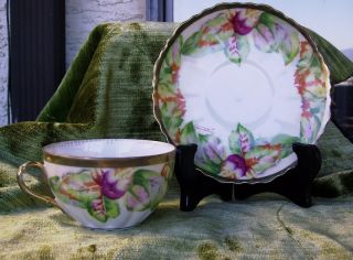 Signed Hand Painted Cup And Saucer From Austria photo