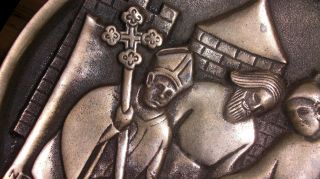 Antique Odo,  Earl Of Kent And Christian Bishop Of Bayeux,  Ndr Bronze Dish photo