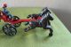 Vintage Cast Iron Toy - Fire Wagon With Two Horses,  And Driver Complete Set Metalware photo 8