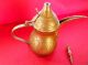 Antique Arabic Coffee Pot Floral Design Great Patina Metalware photo 7