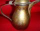 Antique Arabic Coffee Pot Floral Design Great Patina Metalware photo 8