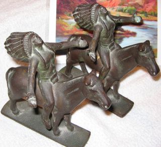 Bronze Native American Indian Appeal To The Great Spirit Dallin Statue Bookends photo