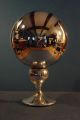 Antique Silvered Mercury Glass Globe Hand Blown One Piece With Stand Circa Other photo 1