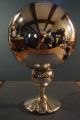 Antique Silvered Mercury Glass Globe Hand Blown One Piece With Stand Circa Other photo 4
