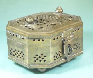 Excellent Heavy Detailed Hand Etched Solid Brass Box Chinese photo