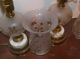 Vintage Boudoir Table Lamps Satin Frosted Glass Etched Hurricane Shades 303 Lamps photo 6