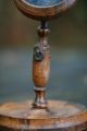 19th C.  Carved Walnut Pocket Watch Holder On A Circular Wooden Stand Other photo 3