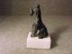 Unusual Very Classy French Poodle Paperweight In Great Form/design Carved Marble Metalware photo 1