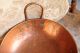 Antique Hammered Copper Pan W Feet Patina Look Metalware photo 3