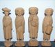 16 Wooden Figural Figures Hand Carved Mid.  20th.  Century Carved Figures photo 3