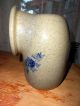 Rare Antique Vintage Salt Crock Cobalt Blue With Rose Design Crocks photo 2