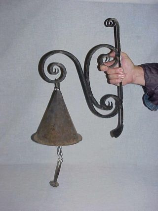 Large Vintage Witch Hat Outside Bell Cast Iron And Cast Metal With Loud Gong photo