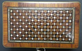 Thuya Wood Game Box,  France,  Circa 1840,  Mother Of Pearl And Brass photo