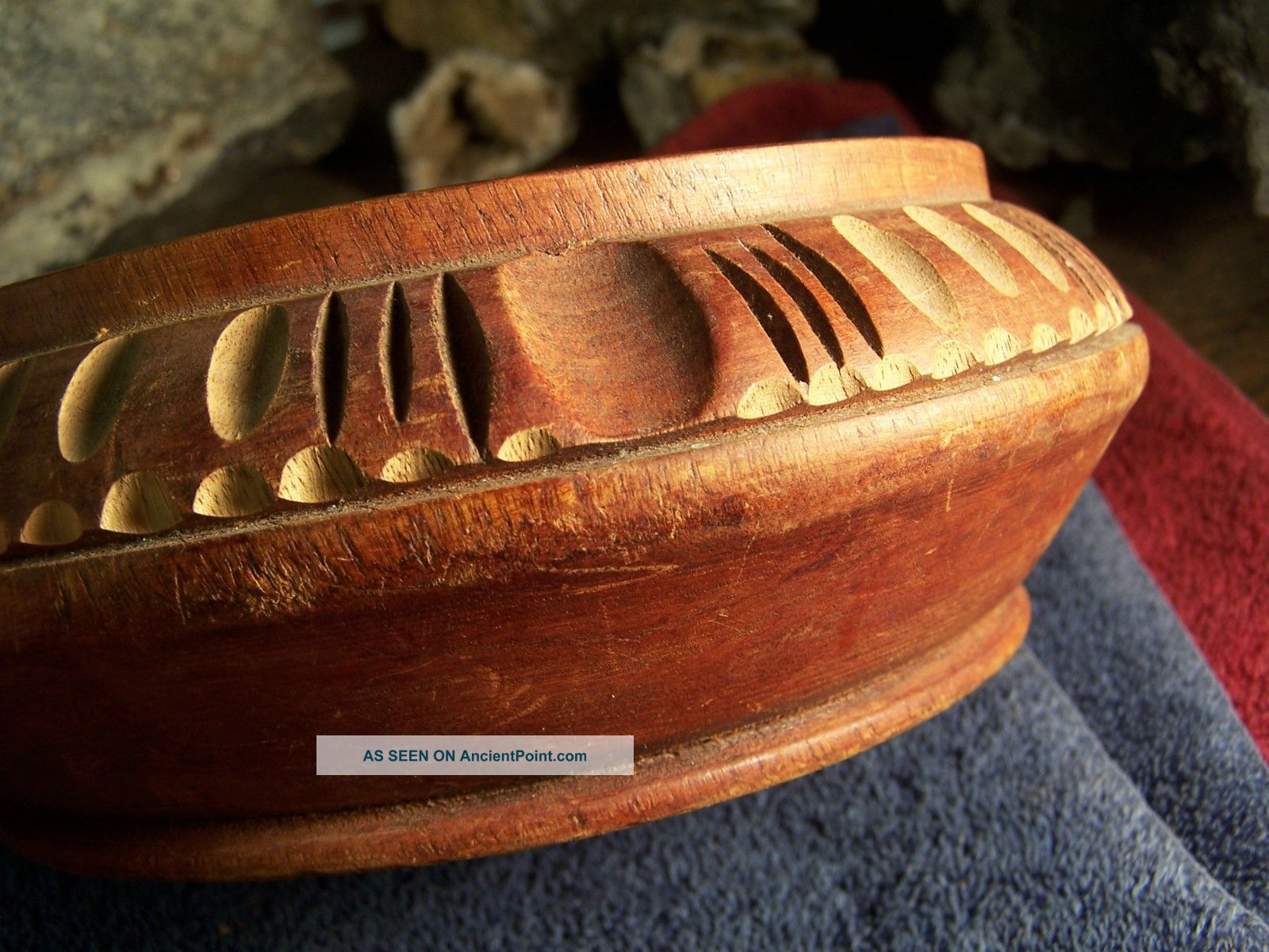 Old Wood Bowl Made From Red Cedar Bowls photo